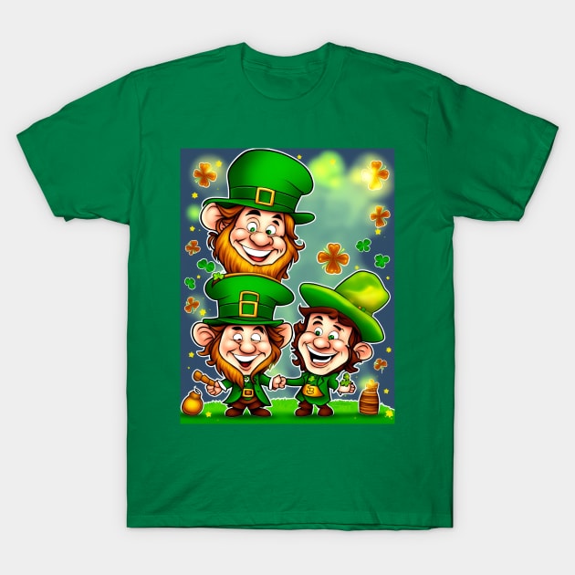 St Patrick's Day Leprechaun Party T-Shirt by Obotan Mmienu